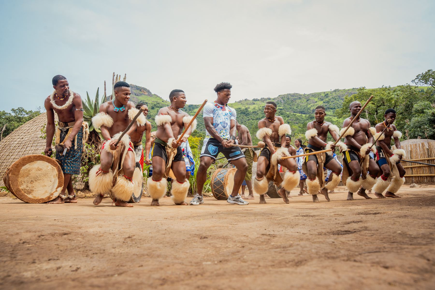 Traditional Swazi dancers performing