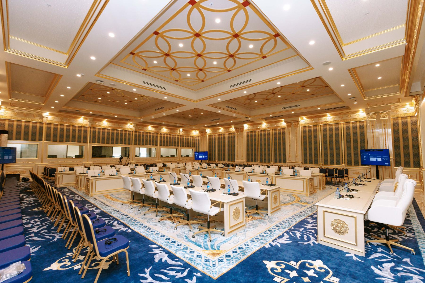 Conference chamber with delegate desks